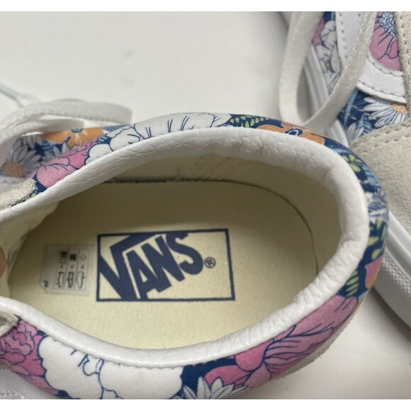Vans Low Sneakers Tennis Shoes Retro Pink floral white suede top size 7 skater - Picture 6 of 12